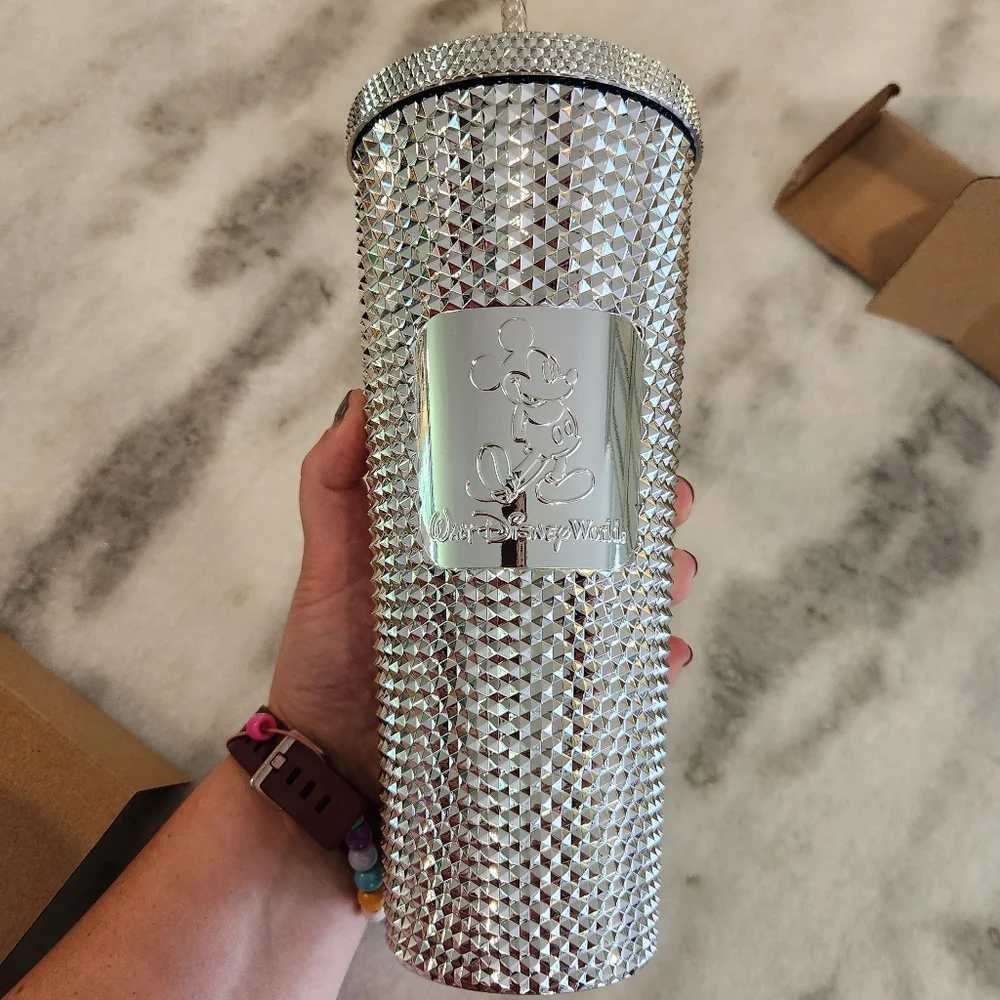 Starbucks | Walt Disney World's 100th Anniversary | Studded Silver Tumbler
